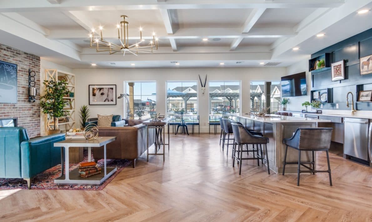 The clubhouse at LEO at Bethel Place